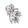 Estate Diamond and Aquamarine Platinum Brooch/Pendant + Montreal Estate Jewelers