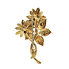 Vintage Diamond and Enamel 18K Yellow Gold Flower Brooch C.1950's + Montreal Estate Jewelers