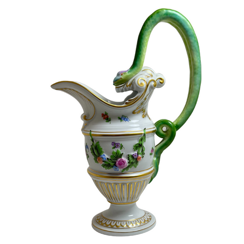 Herend 'Printemps' Double Snake Handle Pitcher #6625C + Montreal Estate Jewelers