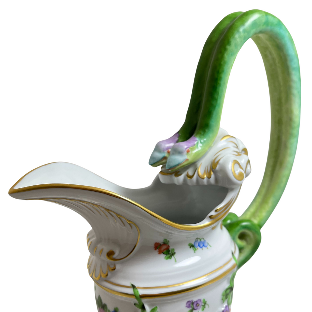 Herend 'Printemps' Double Snake Handle Pitcher #6625C + Montreal Estate Jewelers