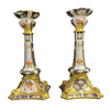 Pair of Royal Crown Derby 'Old Imari' Candlesticks (Set of 2) Dated 1986 + Montreal Estate Jewelers