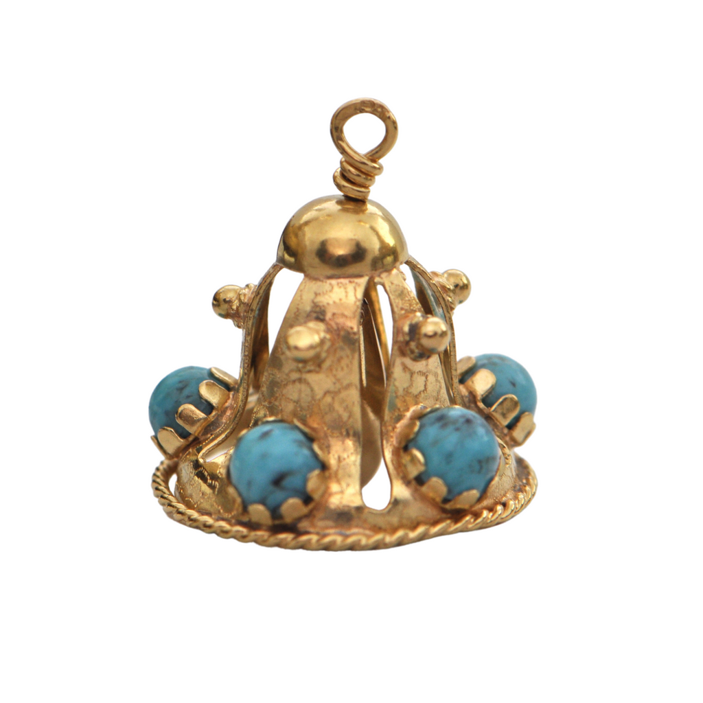 Vintage 18K Yellow Gold Bell Charm + Montreal Estate Jewelers