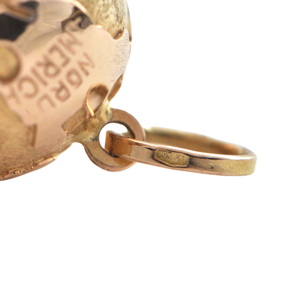 Vintage Italian 18K Two-Toned Gold Globe Charm + Montreal Estate Jewelers