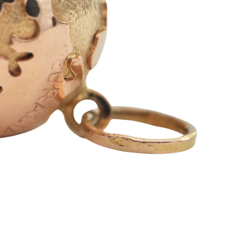 Vintage Italian 18K Two-Toned Gold Globe Charm + Montreal Estate Jewelers