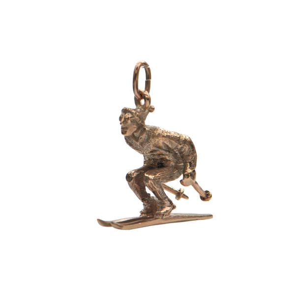 Vintage 10k Gold Skier Charm + Montreal Estate Jewelers