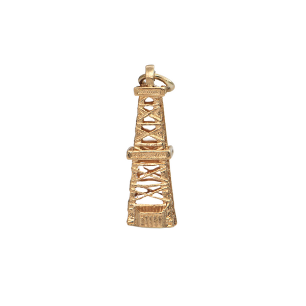 Vintage 14K Gold Oil Rig Charm + Montreal Estate Jewelers