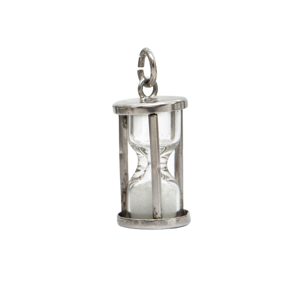 Vintage Sterling Silver Hour Glass Charm + Montreal Estate Jewelers
