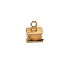 Vintage hinged 18K Yellow Gold Cabin with Enamelled Hearts Inside Charm + Montreal Estate Jewelers