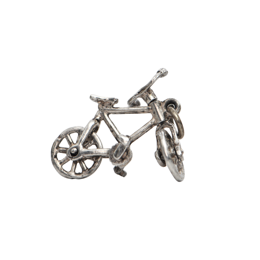 Vintage Sterling Silver Mechanical Bike Charm + Montreal Estate Jewelers