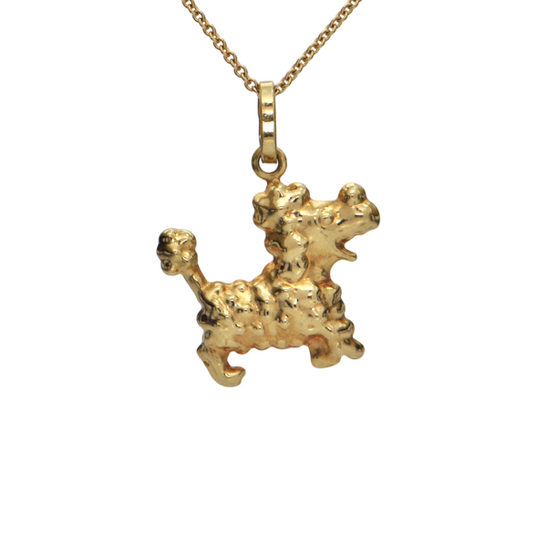 Vintage Italian 18K Yellow Gold Poodle Charm + Montreal Estate Jewelers