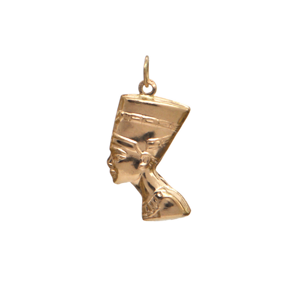 Vintage Egyptian 18k Gold Nefertiti Charm + Montreal Estate Jewelers