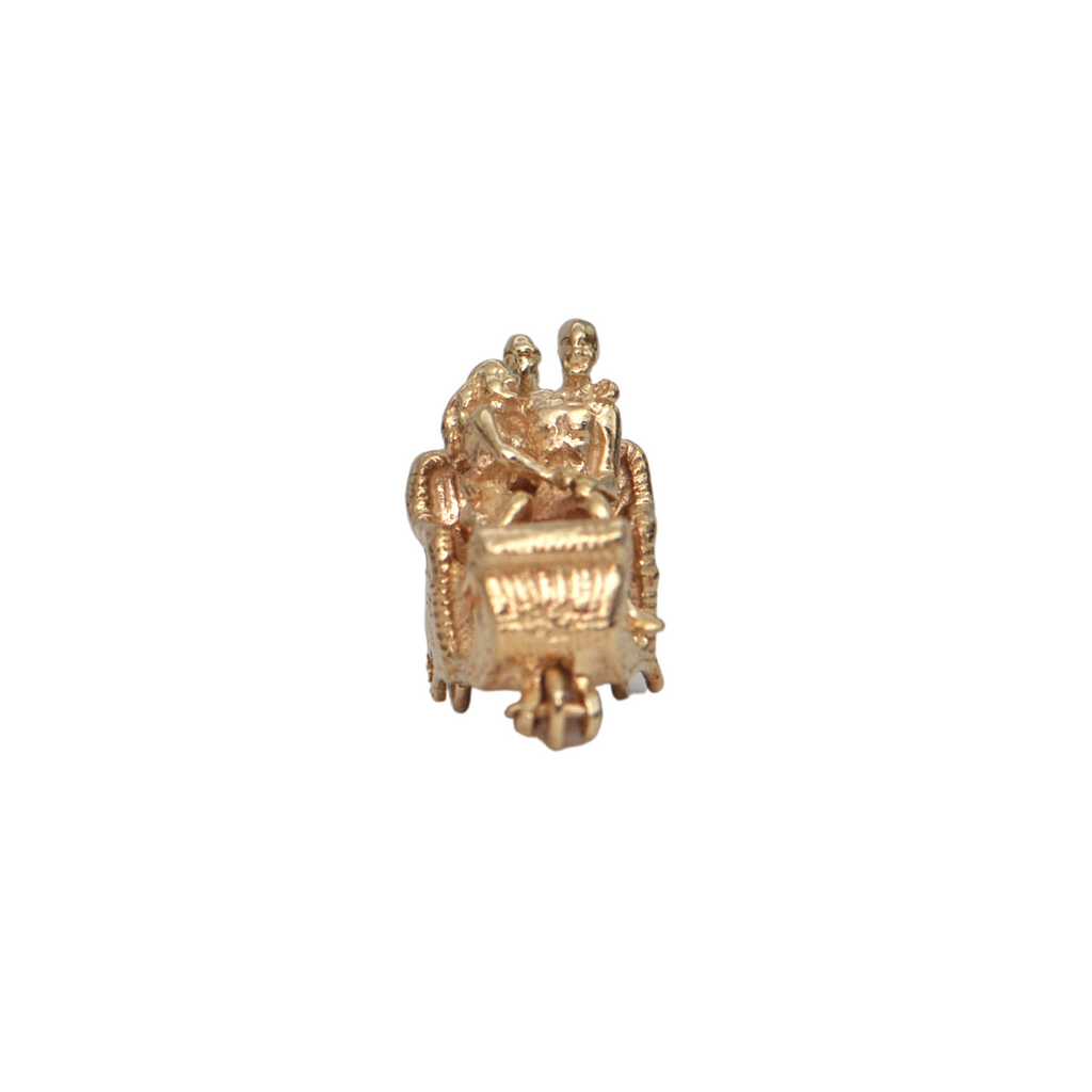 Vintage 14k Gold Atlantic City Boardwalk Push Cart Charm + Montreal Estate Jewelers