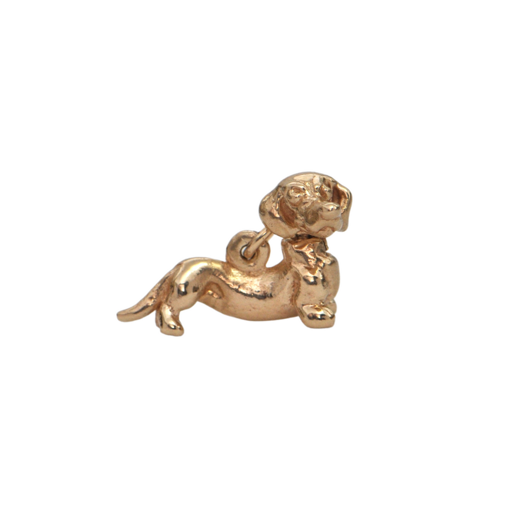 Vintage 14K Gold Mechanical Dachshund Charm