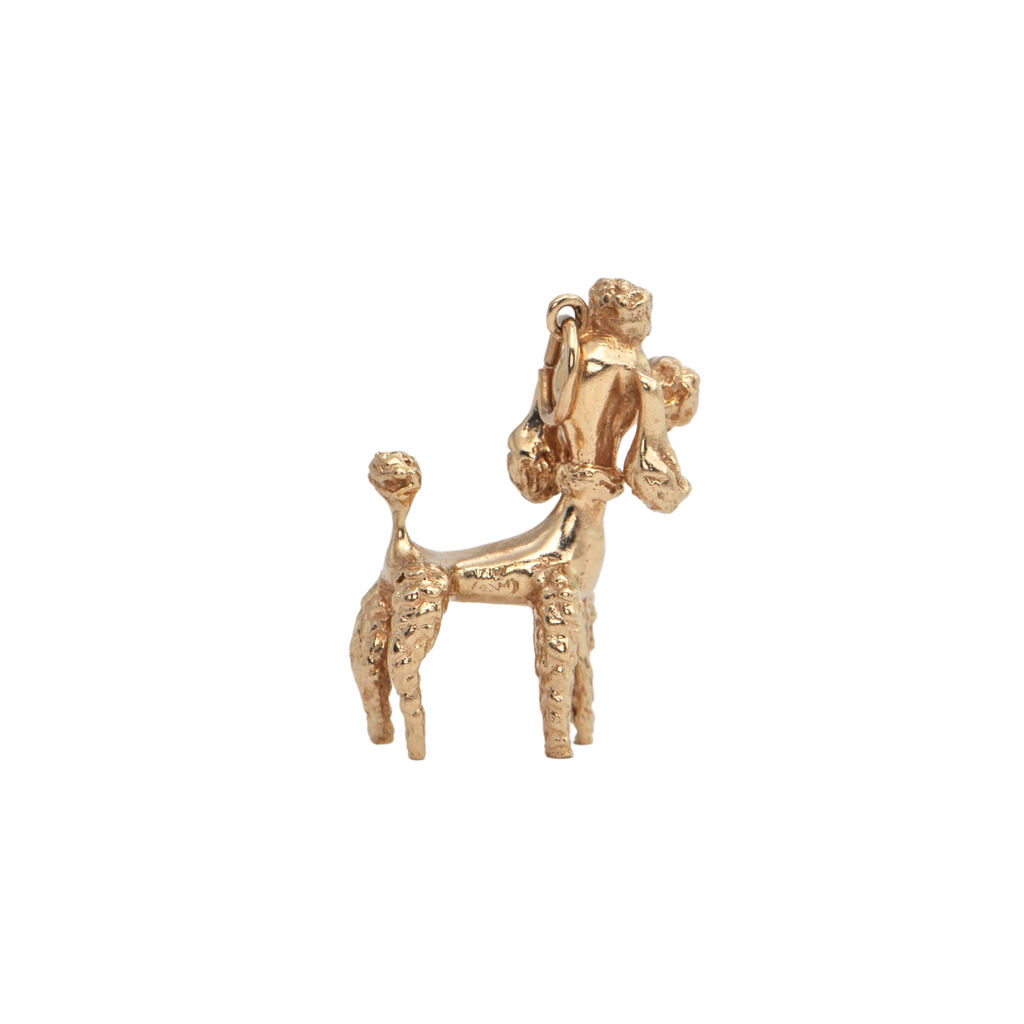 Vintage Large 14k Gold Poodle Charm + Montreal Estate Jewellers