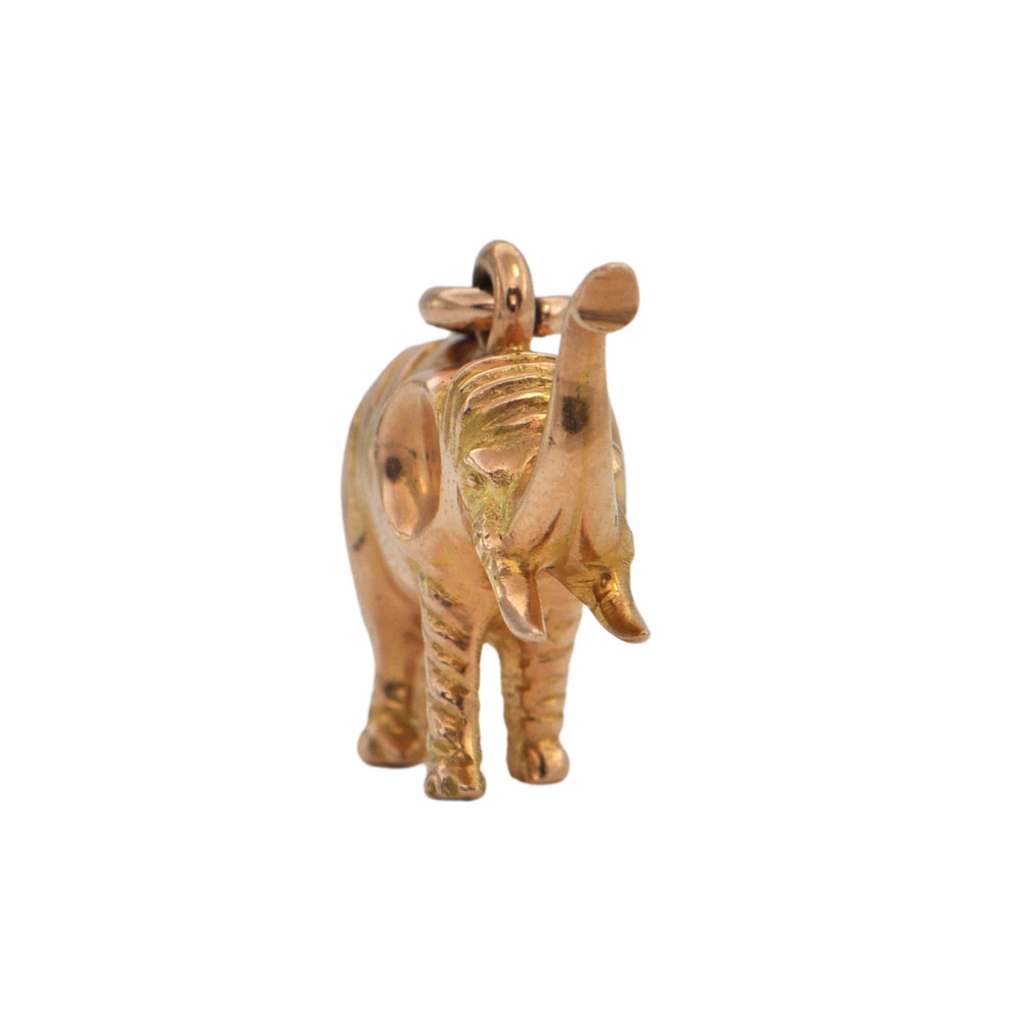 Estate Solid 18K Gold Elephant Charm/Pendant + Montreal Estate Jewelers