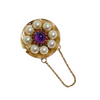 Vintage 1950’s Amethyst, Garnet, and Pearl 14k Gold Push Clasp + Montreal Estate Jewelers