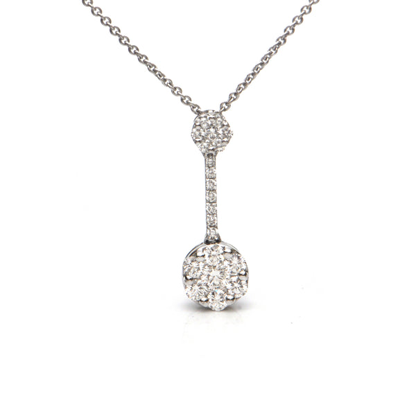 0.60CT Diamond 18K White Gold Necklace + Montreal Estate Jewelers