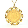 21K Yellow Gold 20 Mark Coin with 18K Bezel Pendant (1857) + Montreal Estate Jeweler