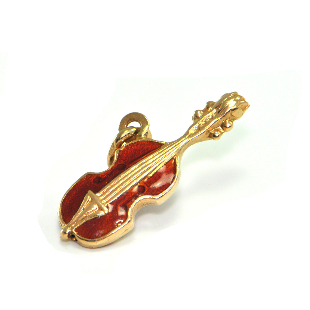 Vintage 18K Yellow Gold Violin Charm + Montreal Jewelers