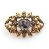 Vintage 18K Yellow Gold and Enamel Brooch with Seed Pearl + Montreal Estate Jewelers