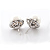 0.65CT Diamond 18K White Gold  Pearl Earring Enhancers + Montreal Estate Jewelers