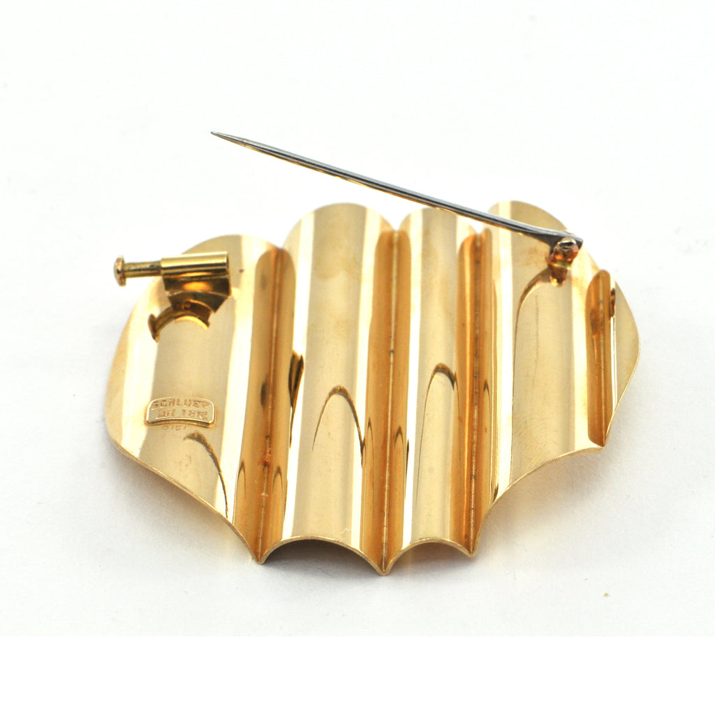 Walter SCHLUEP 18k Undulating Brooch circa 1970 - montreal estate jewellers