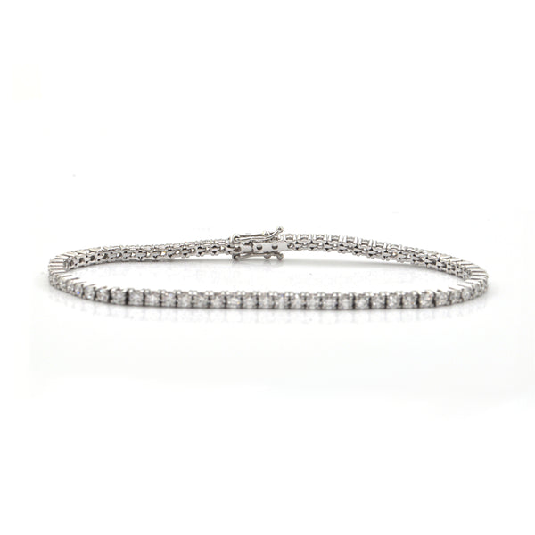 3.65CT Diamond and 18K White Gold Tennis Bracelet + Montreal Estate Jewelers