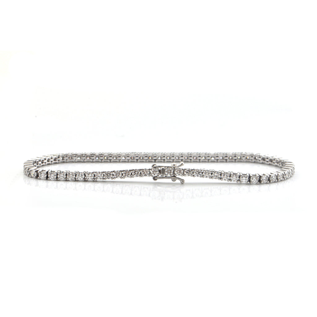 3.65CT Diamond and 18K White Gold Tennis Bracelet + Montreal Estate Jewelers