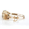 1950's 14K Yellow Gold and 76CT Citrine Hinge Bangle Bracelet + Montreal Estate Jewelers