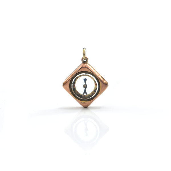 Miniature 9K Yellow Gold Compass Pendant + Montreal Estate Jewelers