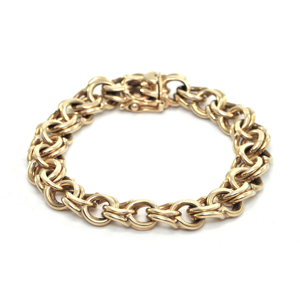 Vintage 18K Yellow Gold Chain Link Bracelet + Montreal Estate Jewelers