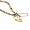 9K Yellow Gold Chain with Heart Lock Bracelet from Birmingham C. 1903 + Montreal Estate Jewelers