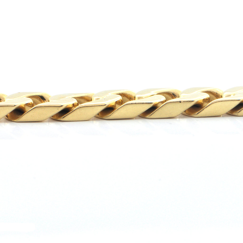 Unsigned Walter Schluep 18K Yellow Gold Curb Link Chain Bracelet