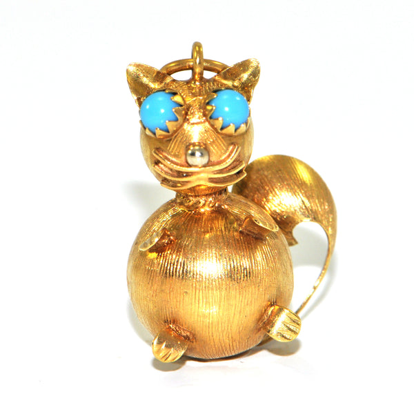 Vintage Italian Cat Charm 18K + Estate Jewelers