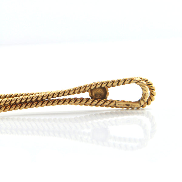 Cartier 18K Yellow Gold Tie Clip  + Montreal Estate Jewelers