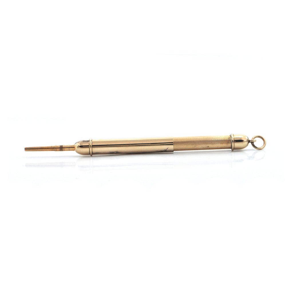 Antique J. W. & Co. LD English 9K Yellow Gold Telescopic Pencil (1906)