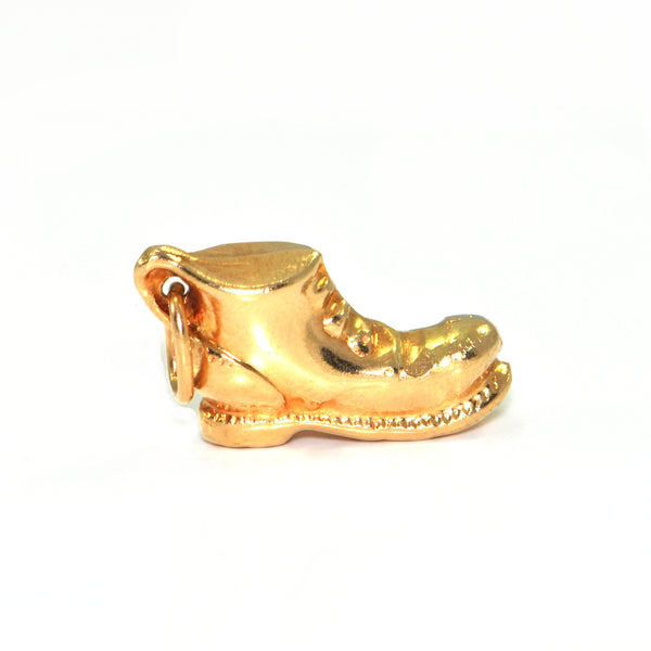 Vintage 18K Yellow Gold Boot Charm + Montreal Estate Jewelers