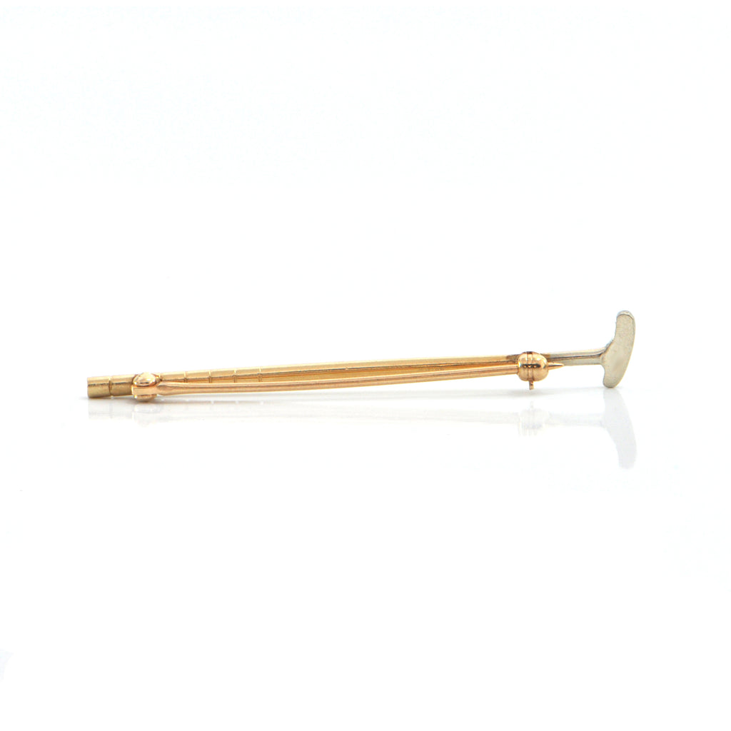 14k Yellow Gold Golf Club Lapel Pin + Montreal Estate Jewelers