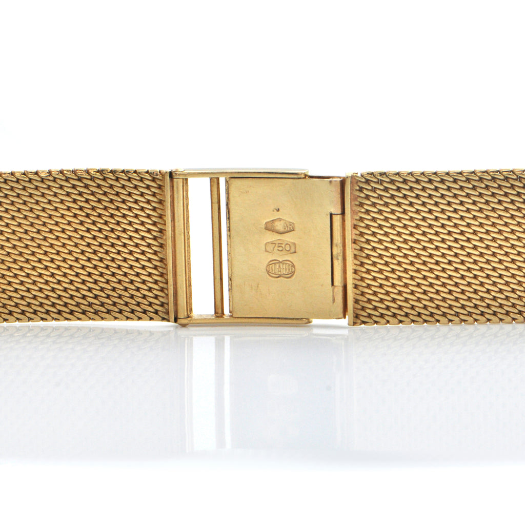 Italian Milanese Mesh 18K Yellow Gold Watch Strap + Montreal Estate Jewelers