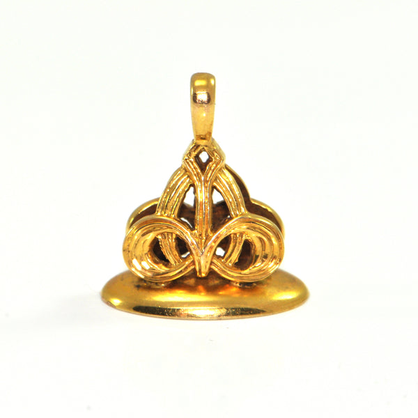 Vintage 14K Yellow Gold Celtic Knot Seal Fob Charm Pendant + Montreal Estate Jewelers