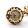 Vintage 18K Gold & Enamel Ball Watch Brooch + Montreal Estate Jewelers