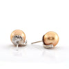Natural Gold 11.4mm South Sea Pearl and 0.06ct Diamond 18K White Gold Earrings + Montreal Estate Jewelers