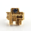 Vintage Geometric 18K Yellow Gold and 0.73CT Sapphire Ring + Montreal Estate Jewelers