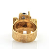 Vintage Geometric 18K Yellow Gold and 0.73CT Sapphire Ring + Montreal Estate Jewelers