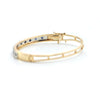 Diamond and Sapphire 14K Yellow Gold Hinged Cuff Bracelet + Montreal Estate Jewelers