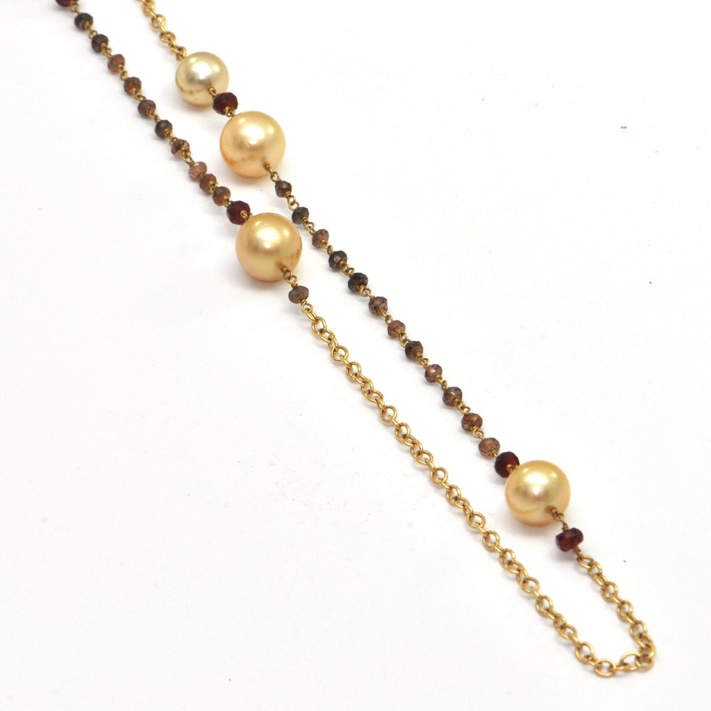 DAVID YURMAN Oceanica Link Necklace with South Sea Yellow Pearls , montreal estate jewellers