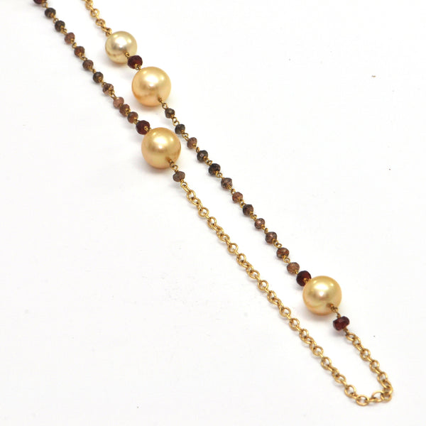 DAVID YURMAN Oceanica Link Necklace with South Sea Yellow Pearls , montreal estate jewellers