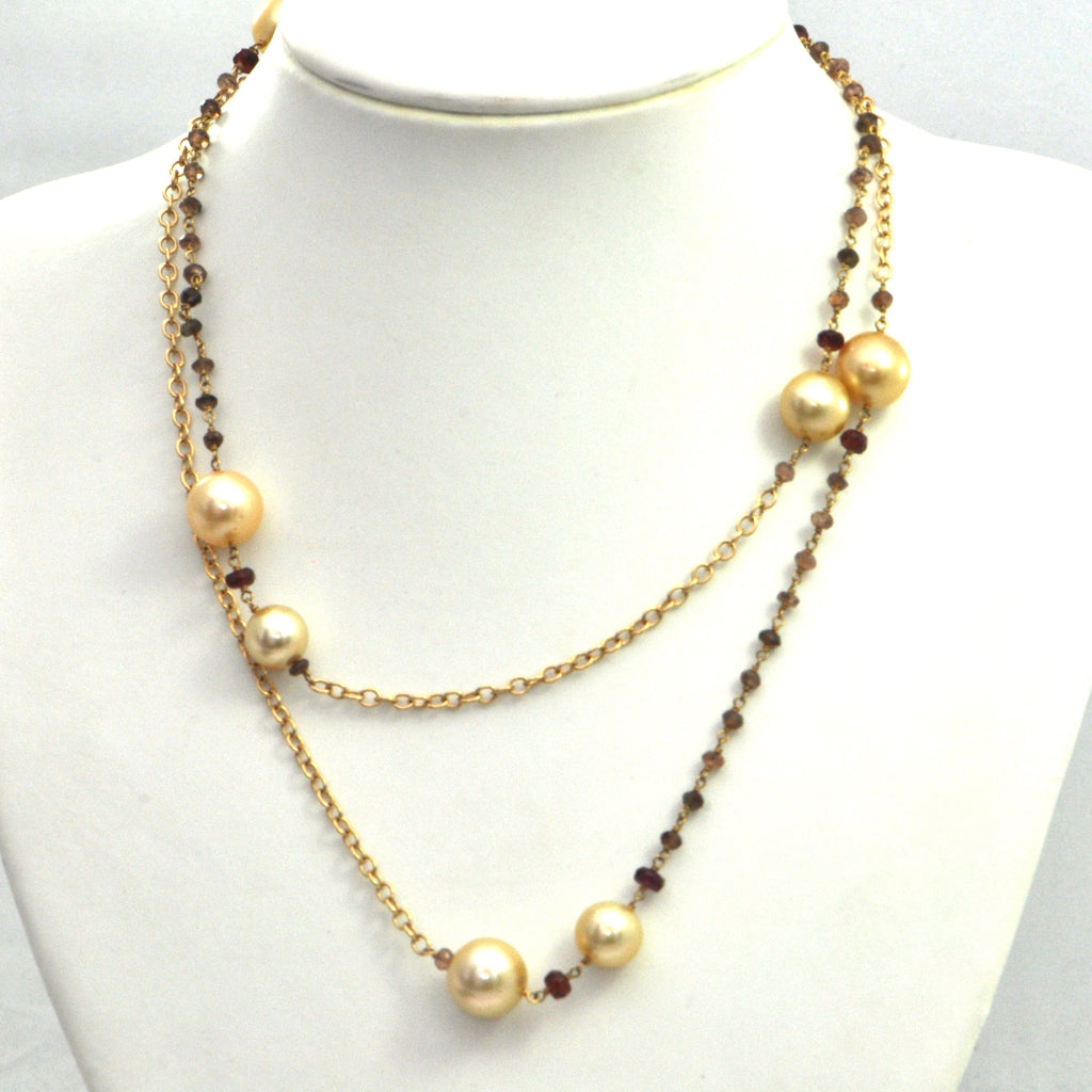 DAVID YURMAN Oceanica Link Necklace with South Sea Yellow Pearls , montreal estate jewellers