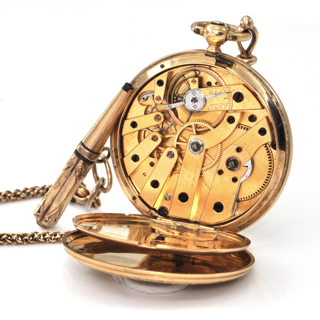 Vintage Vacheron & Constantine 18K and 14K Yellow Gold Pocket Watch C.1855 + Montreal Estate Jewelers