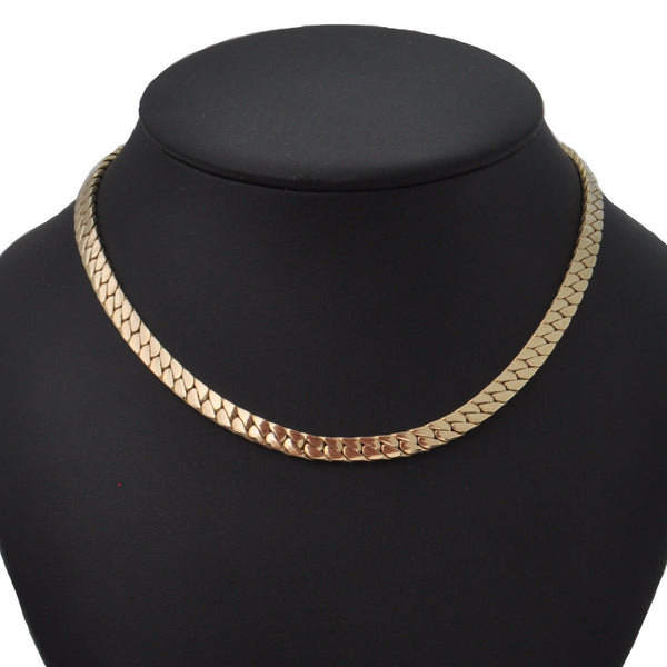 Birks 14K Yellow Gold Heavy Curb Link Collar Necklace + Montreal Estate Jewelers